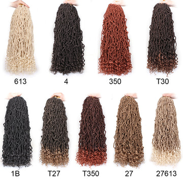 Xtrend Goddess Locs Crochet Hair Curly Faux Locs Crochet Hair Wavy Nu Locs with Curly Ends Synthetic Braiding Hair
